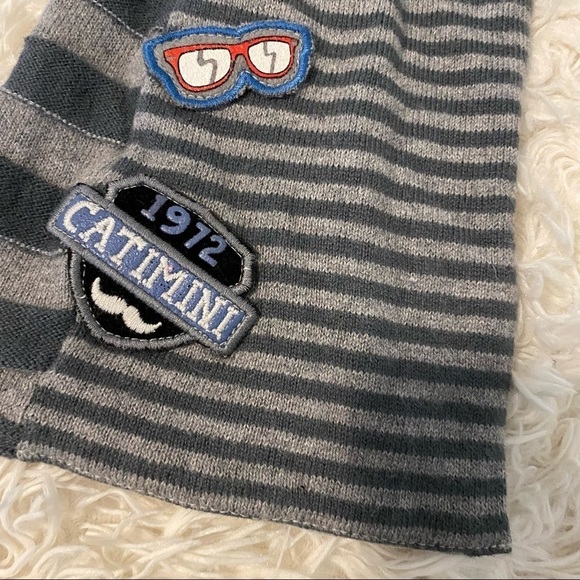 NWT Catimini French Designer Blue Gray Sunglass Appliqué Scarf Girl’s Scarf - Picture 7 of 11